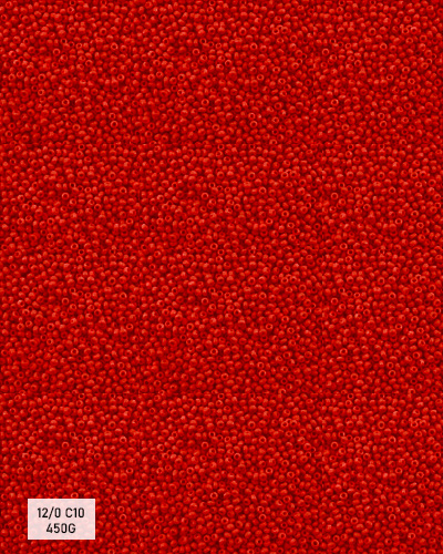 Бисер G 12/0 цв. красный C10/ уп.450г/ фас.1уп.