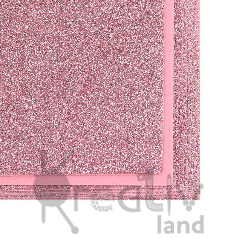 Фетр листовой глиттерный 2мм/ цв.бледно-розовый 08/ 20х30см/ 10листов в уп./ фас.1уп.
