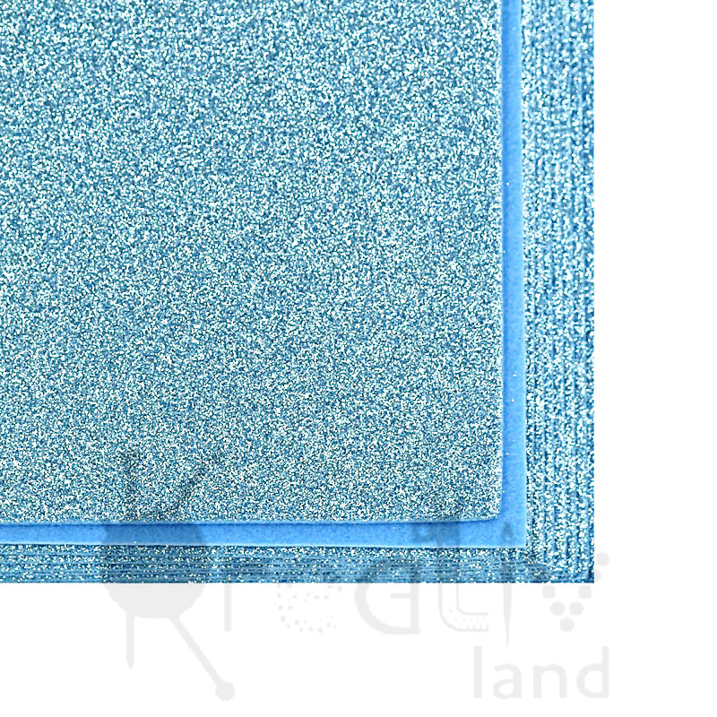 Фетр листовой глиттерный 2мм/ цв.голубой 033/ 20х30см/ 10листов в уп./ фас.1уп.