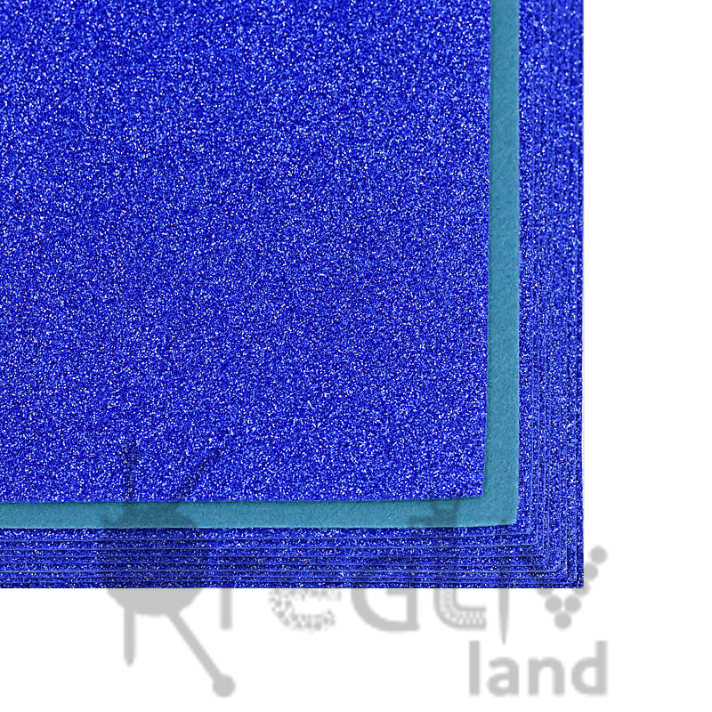Фетр листовой глиттерный 2мм/ цв.синий 036/ 20х30см/ 10листов в уп./ фас.1уп.