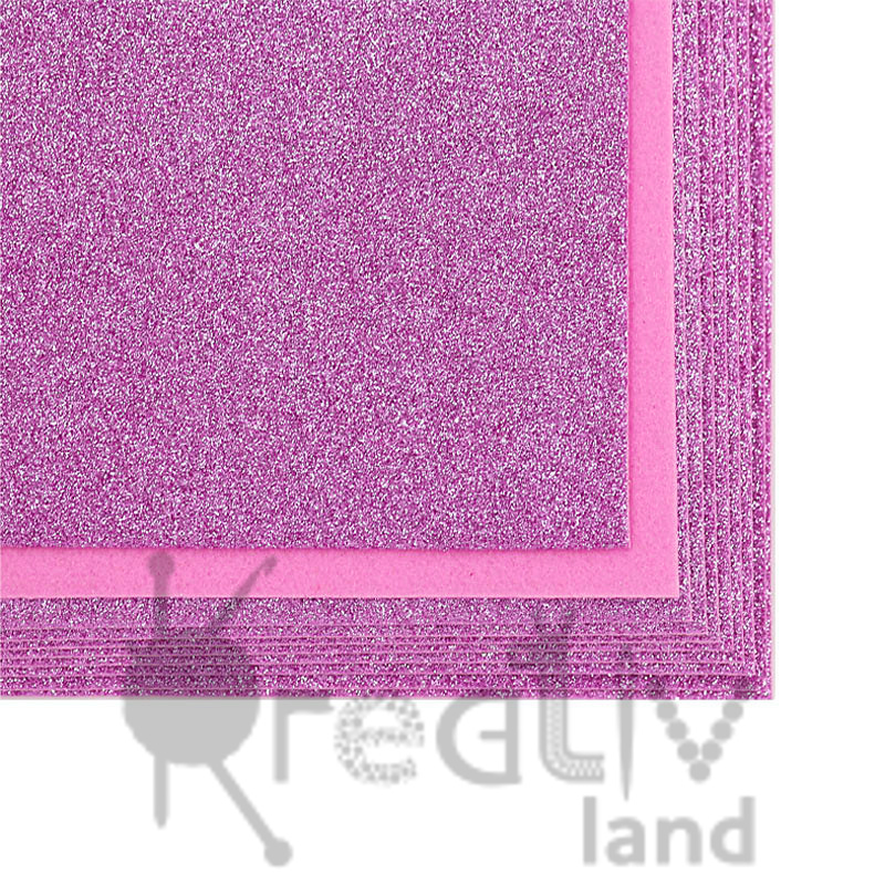 Фетр листовой глиттерный 2мм/ цв.розовый 031/ 20х30см/ 10листов в уп./ фас.1уп.