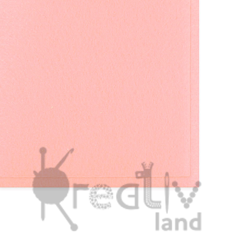 Фетр листовой жесткий 1мм/ цв.светло-розовый/ 20х30см/ арт.1185/ 10шт в уп./ фас.1уп.
