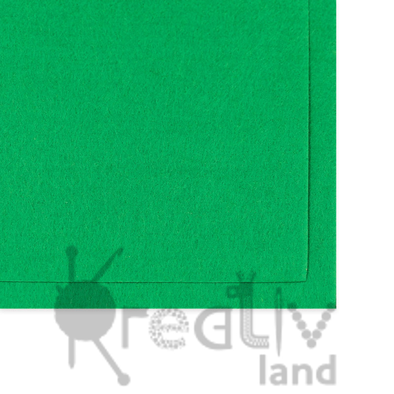 Фетр листовой жесткий 1мм/ цв.зеленый/ 20х30см/ арт.1203/ 10шт в уп./ фас.1уп.
