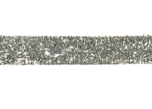 Лента бархатная с люрексом/ 15мм/ цв.серебро/ дл.22,8см/ фас.1рул.