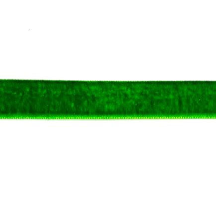 Лента бархатная однотонная/ 20мм/ цв.зеленый/ дл.22,8см/ фас.1рул.
