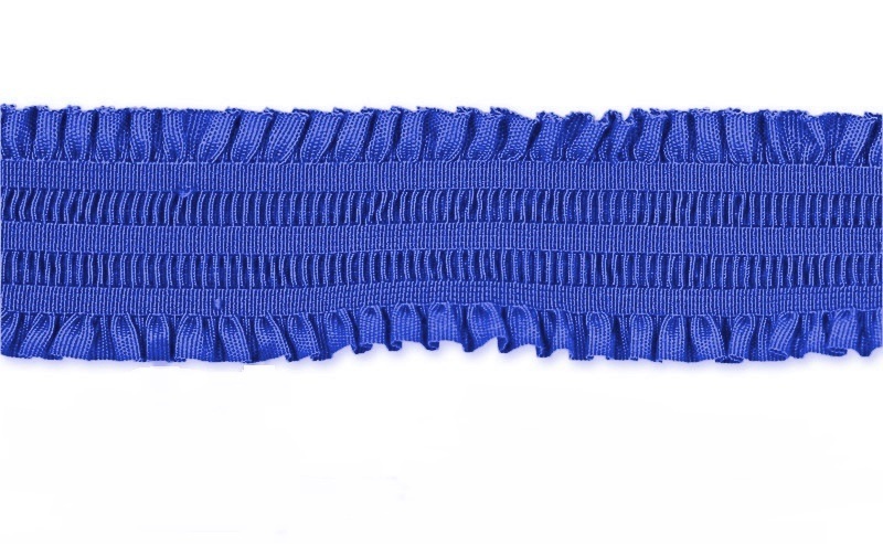 Резинка декоративная с рюшами шир.20мм/ цв.синий/ уп.25м/ фас.1рул.