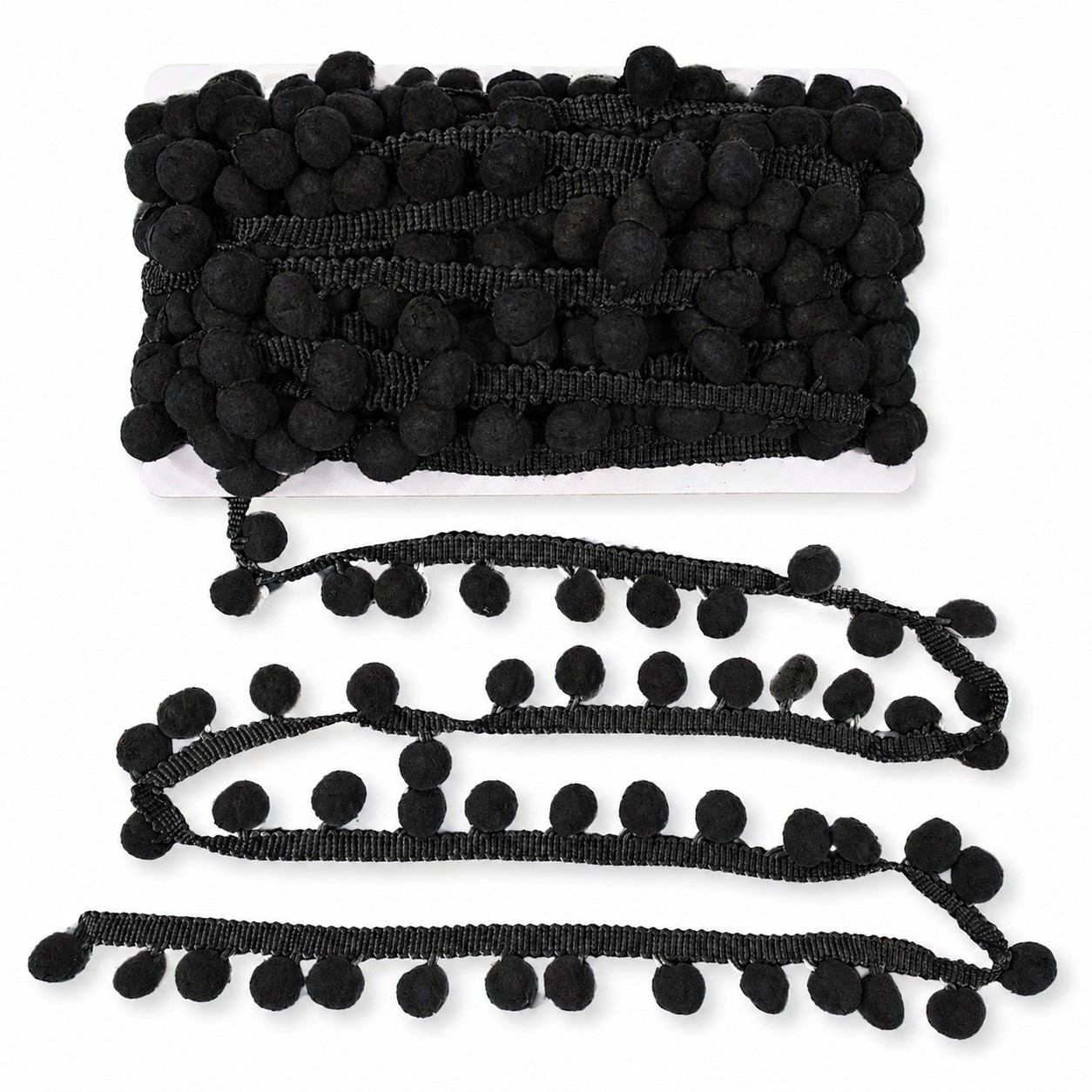 Тесьма декоративная черная, ширина 1,2 см, дл. 13,7 метров, арт. 12150BL title=