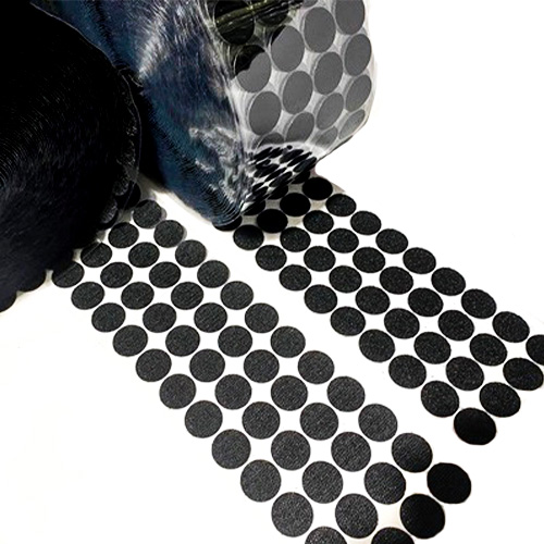 Липучки самоклеющиеся круглые на клеевой основе/ диам.40мм/ цв.черный/ упак.пара 25м/ фас.2 рулона