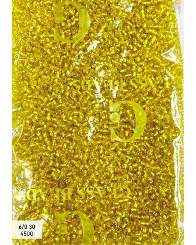 Бисер G крупный 6/0 / цв. желтый 30/ уп.450г/ фас.1уп.