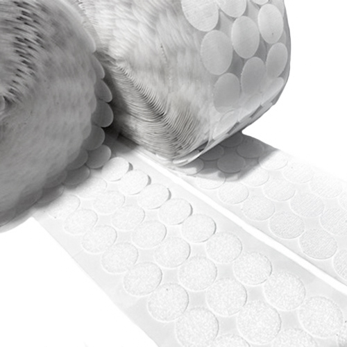 Липучки самоклеющиеся круглые на клеевой основе, цв. белый, фас. 2 рулона, диам. 50 мм, упак.пара 25 м