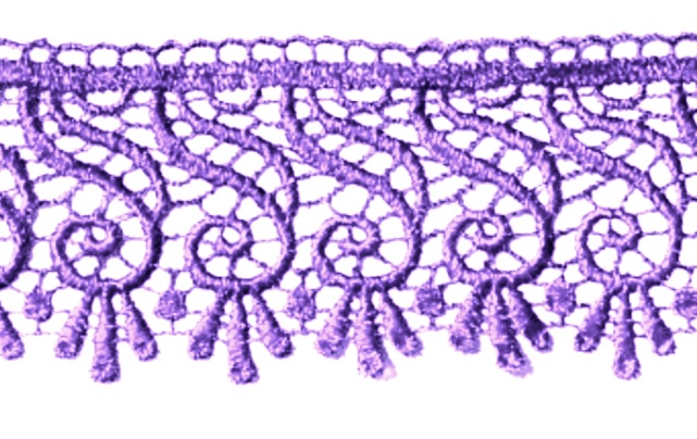 Кружево гипюр Вьюнчик/ цв.фиолетовый/ ш.70мм/ 9,1м/ фас.1уп.