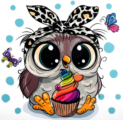 Алмазная мозаика/ без подрамника/ частичная выкладка/ круглые стразы/ 25х25 (живопись) / арт. АК2020052 СОВА