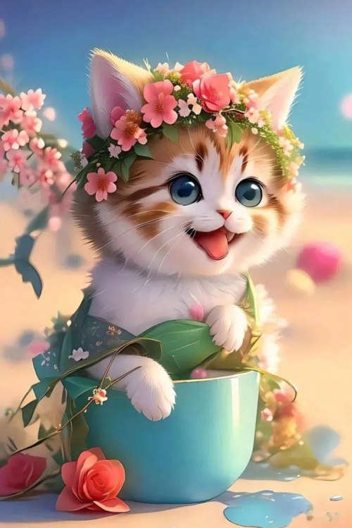 Алмазная живопись/ подрамник/ полная выкладка/ 20х30 см/ арт.AK2030008 СЧАСТЛИВЫЙ КОТЕНОК