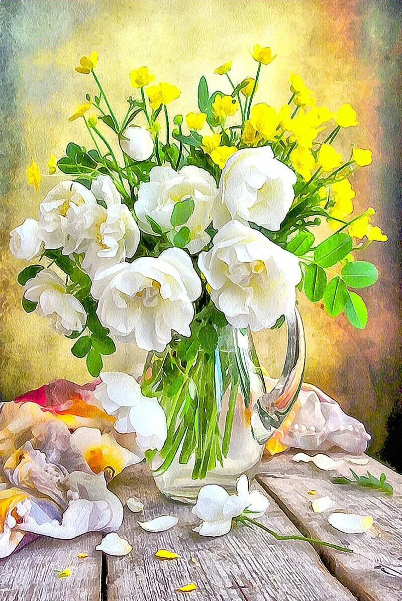 Алмазная живопись/ подрамник/ полная выкладка/ 20х30 см/ арт.AK2030070 БУКЕТ title=