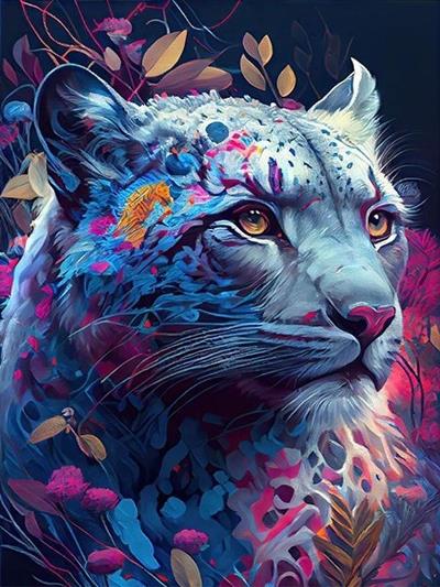 Алмазная живопись/ подрамник/ полная выкладка/ 20х30 см/ арт.AK2030065 ЛЕОПАРД