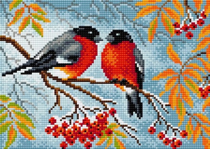 Набор для полного или частичного вышивания крестом/ 20х28/ арт.АР055 СНЕГИРИ title=