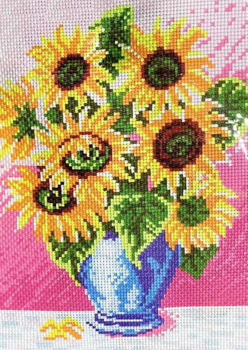 Набор для полного или частичного вышивания крестом 20х28/ арт.АР132 БУКЕТ ПОДСОЛНУХОВ title=