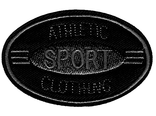 Аппликация термоклеевая овальная Sport - Athletic/ 75х45мм/ цв.черный/ фас.60шт