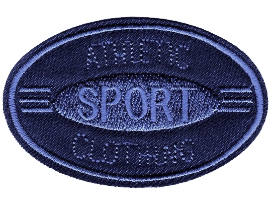 Аппликация термоклеевая овальная Sport - Athletic/ 75х45мм/ цв.темно-синий/ фас.60шт