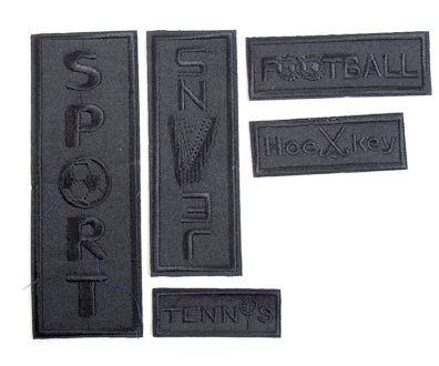 Аппликация термоклеевая комплект коллекция Sport/ цв.черный/ 5 размеров-прямоугольник/ арт.Z1122/ фас.60шт