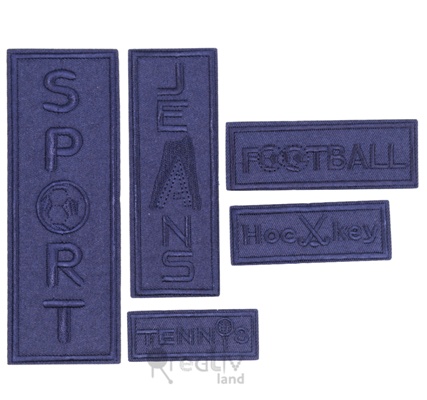 Аппликация термоклеевая комплект коллекция Sport/ цв.темно-синий/ 5 размеров-прямоугольник/ арт.Z1122/ фас.60шт