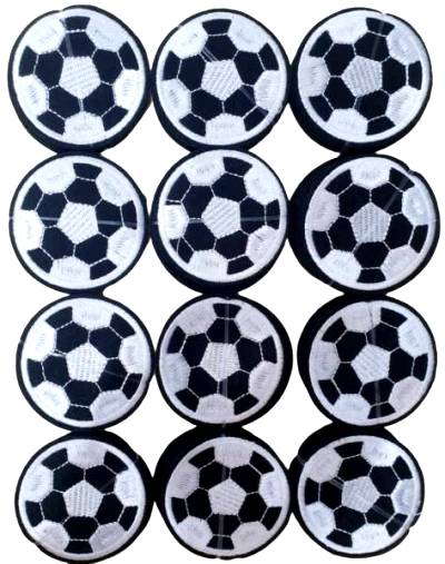 Аппликация термоклеевая круглая Футбольный мяч/ крупный д.55мм/ цв.черно-белый/ арт.R2109/ фас.120шт