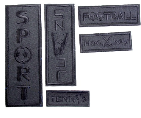 Аппликация термоклеевая комплект коллекция Sport/ цв.чёрный/ 5 размеров-прямоугольник/ арт.Z1122/ фас.60шт