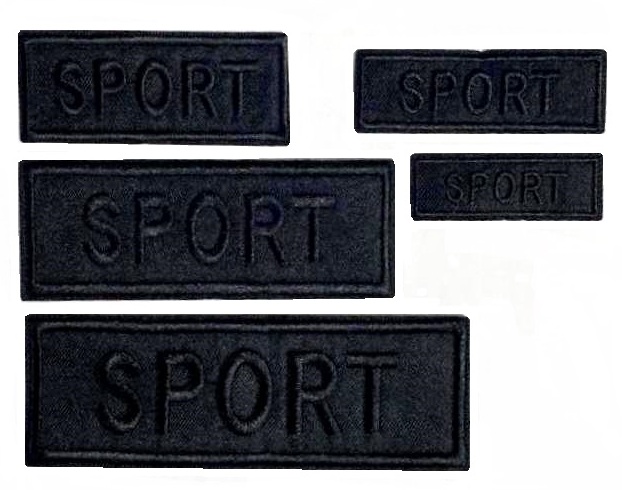 Аппликация термоклеевая комплект коллекция Sport/ цв.чёрный/ 5 размеров прямоугольника/ арт.R6471/ фас.60шт