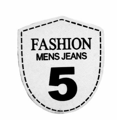 Лейбл пришивной FASHION MENS JEANS 5, цв. белый, фас. 10 шт, 35 х 38 мм