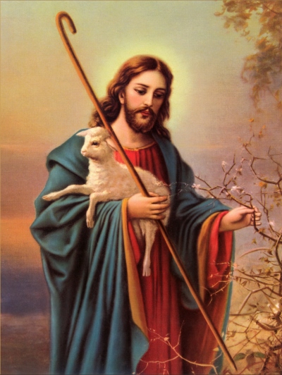 Алмазная мозаика, подрамник, частичная выкладка, круглые блестящие стразы, 27 х 33 см, арт. AS79548 ДОБРЫЙ ПАСТЫРЬ