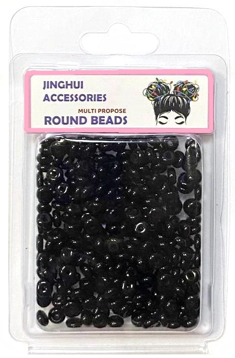 Бисер стеклянный 6х3мм/ цв.черный/ фас.60гр. title=