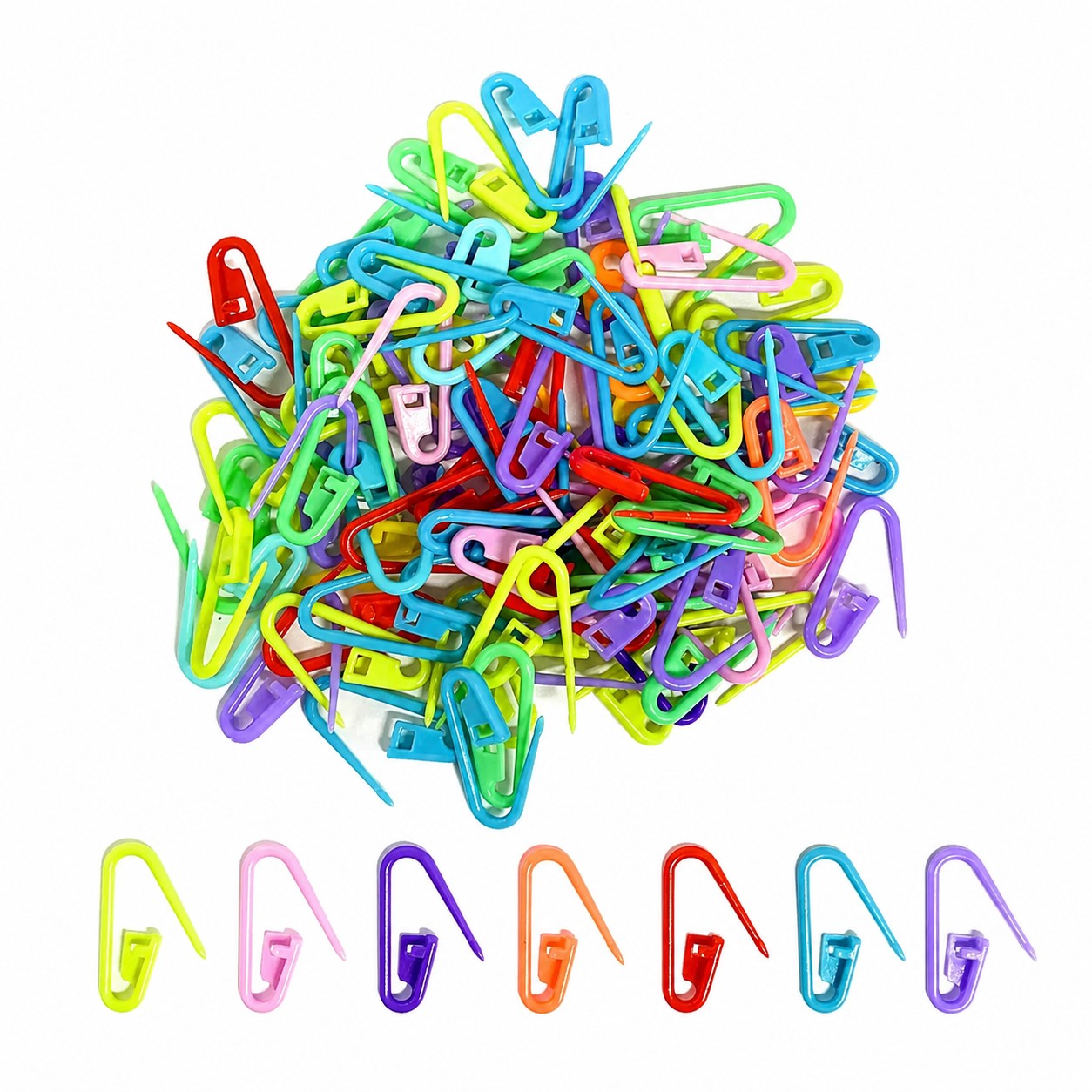 Булавки-маркеры для вязания пластиковые, 23х9 мм, цв. ассорти, уп. 1000 шт. title=