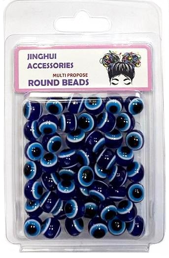 Бусины ГЛАЗ круглые диам.10мм/ цв.синий/ фас.50шт. title=