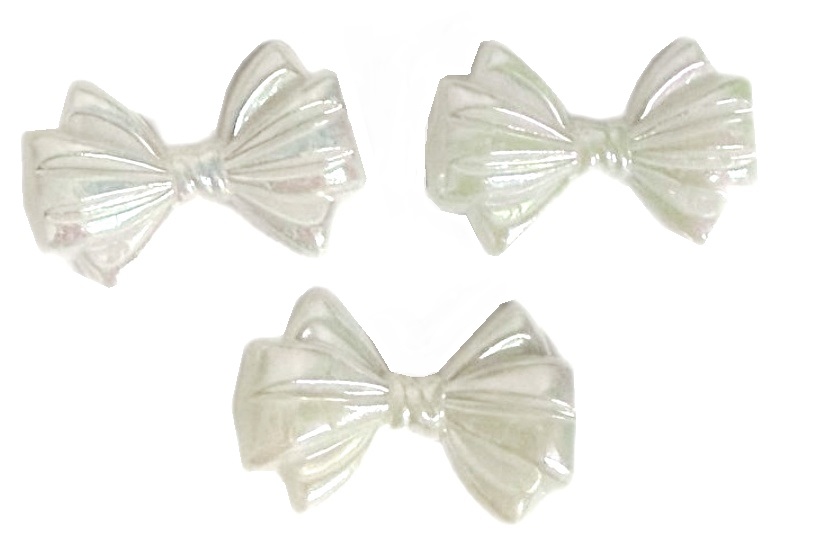 Бусины акриловые БАНТИК/ цв.белый/ размер 2х3см/ уп.500г/ арт.а453-11/ фас.1уп.