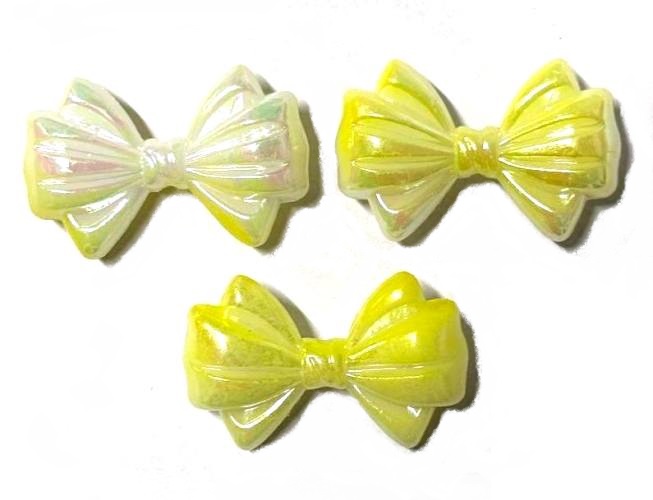 Бусины акриловые БАНТИК/ цв.желтый/ размер 2х3см/ уп.500г/ арт.а453-2 / фас.1уп.