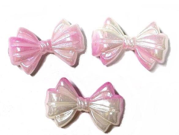 Бусины акриловые БАНТИК/ цв.розовый/ размер 2х3см/ уп.500г/ арт.а453-5/ фас.1уп.