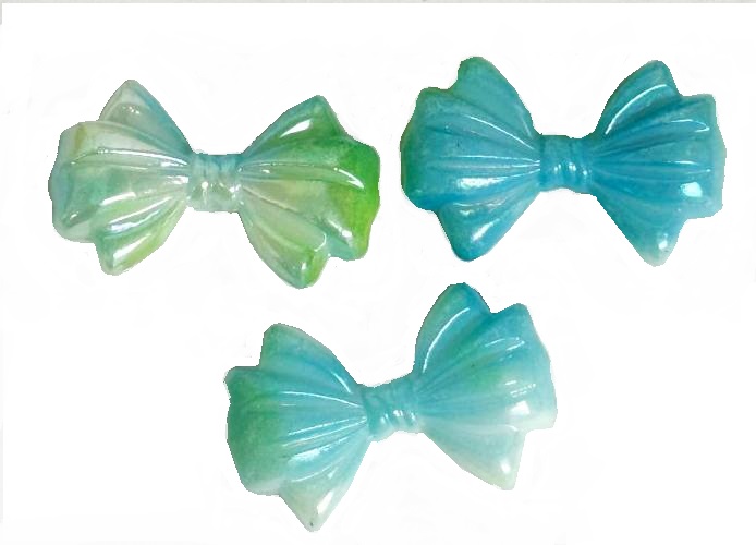 Бусины акриловые БАНТИК/ цв.голубой+желтый/ размер 2х3см/ уп.500г/ арт. а453-6/ фас.1уп.