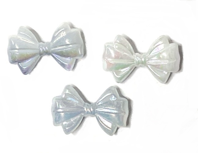 Бусины акриловые БАНТИК/ цв.серый/ размер 2х3см/ уп.500г/ арт.а4538 / фас.1уп. title=