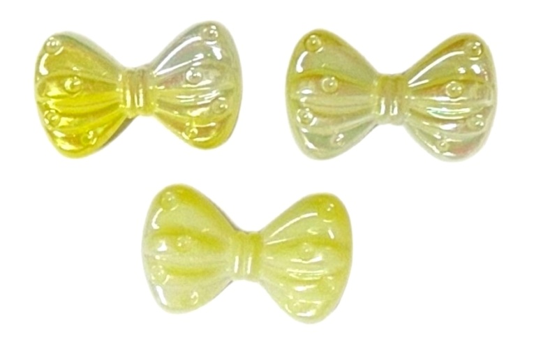 Бусины акриловые БАНТИК/ цв.желтый/ размер 2х3см/ уп.500г/ арт.а454-2 / фас.1уп.