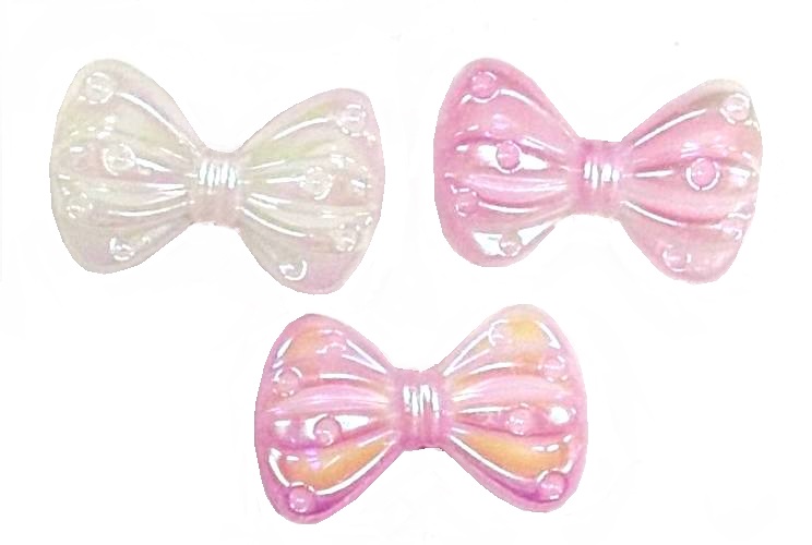 Бусины акриловые БАНТИК/ цв.розовый/ размер 2х3см/ уп.500г/ арт.а454-5/ фас.1уп.