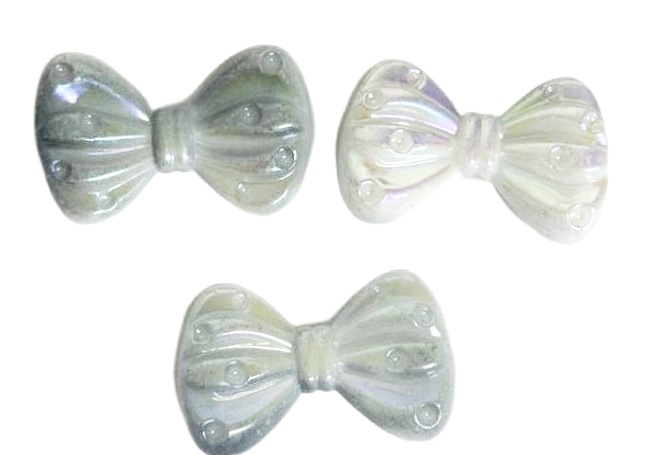 Бусины акриловые БАНТИК/ цв.серый/ размер 2х3см/ уп.500г/ арт. а454-8/ фас.1уп.