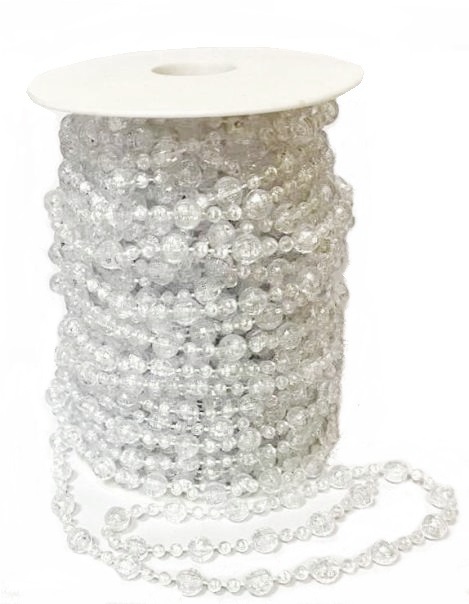 Бусины на бобине/ 8 и 4мм/ цв.прозрачный/ 20м/ арт.BUC PP-59001/ фас.1рул.