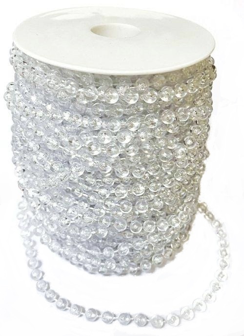 Бусины на бобине/ 6мм/ цв.прозрачный/ 30м/ арт.BUC PP-59002/ фас.1рул.