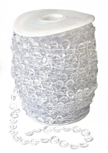 Бусины на бобине ПЛОСКИЕ/ 10мм/ цв.прозрачный/ 30м/ арт.BUC PP-5904/ фас.1рул.