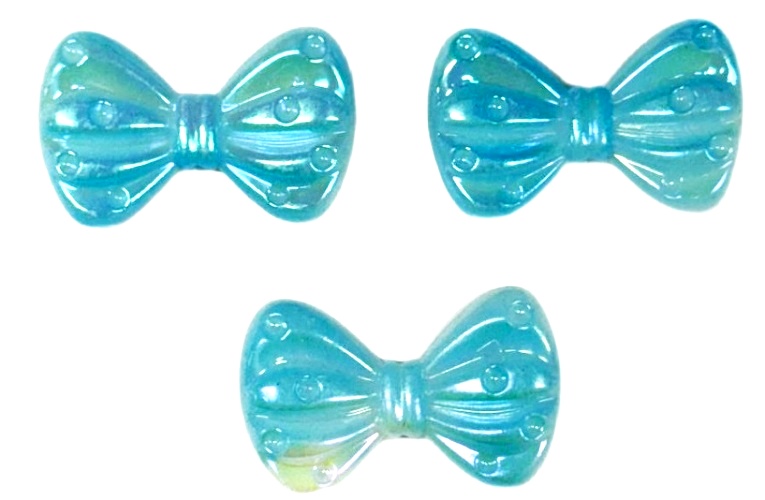 Бусины акриловые БАНТИК/ цв.голубой/ размер 2х3см/ уп.500г/ арт. а454-1/ фас.1уп.