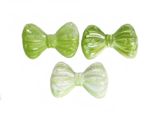 Бусины акриловые БАНТИК/ цв.зеленый/ размер 2х3см/ уп.500г/ арт.а454-10/ фас.1уп.