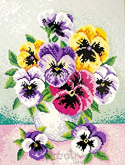 Набор для полного или частичного вышивания крестом 30х40/ арт.DA001/ АНЮТИНЫ ГЛАЗКИ