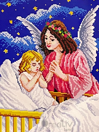 Набор для полного или частичного вышивания крестом 30 х 40, АНГЕЛ, арт. DA003