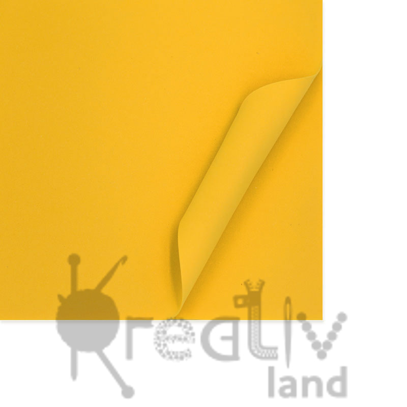Фоамиран в листах матовый/ цв.07 желтый/ 50х50см, толщ.1мм/ уп.10 листов/ фас.1уп.