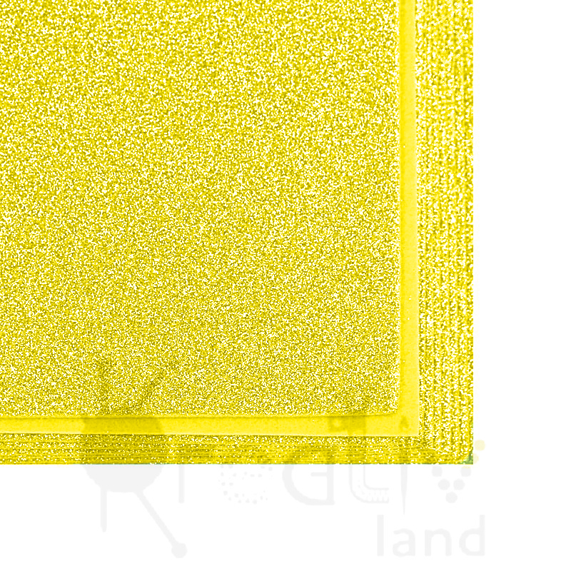 Фетр листовой глиттерный 2мм/ цв.желтый 027/ 20х30см/ 10листов в уп./ фас.1уп.
